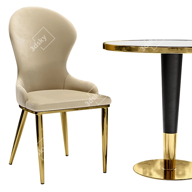 Constance Dining Chair & Madrid Table 3D model image 3