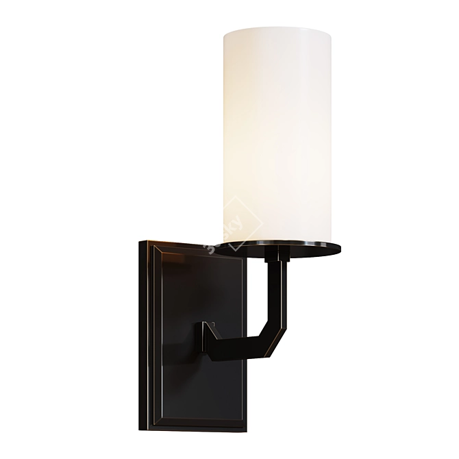 Elegant Metal and Glass Sconce 3D model image 1