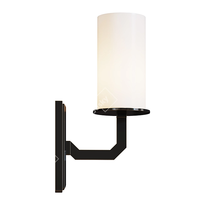 Elegant Metal and Glass Sconce 3D model image 2