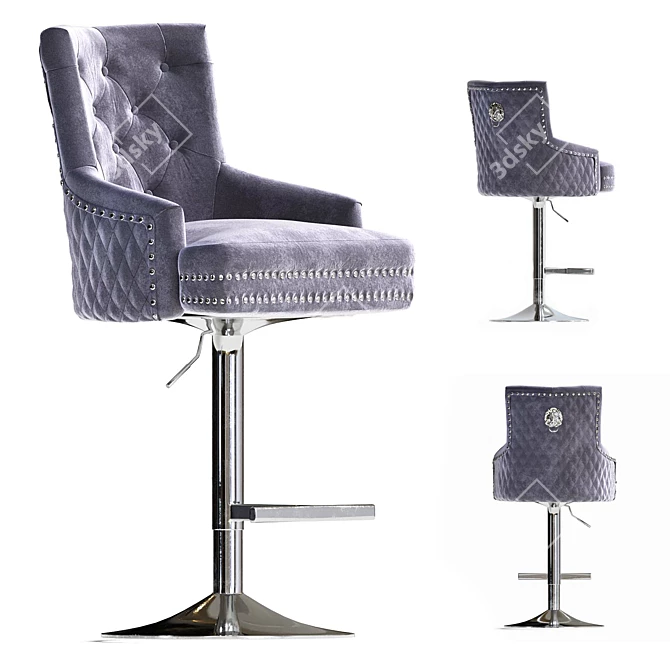 Adjustable Swivel Bar Stool 3D model image 1