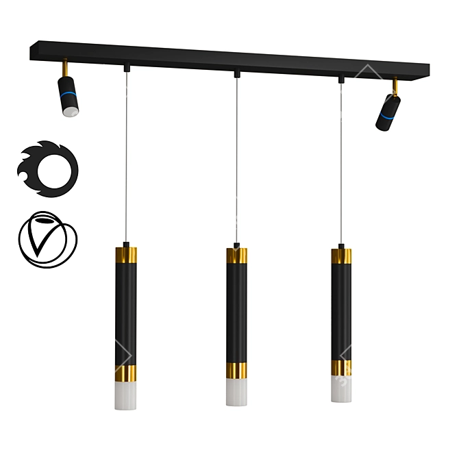 Modern Dimmable Ceiling Light 3D model image 1