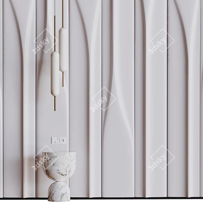 Geometric 3D Wall Panel filler 3D model image 2