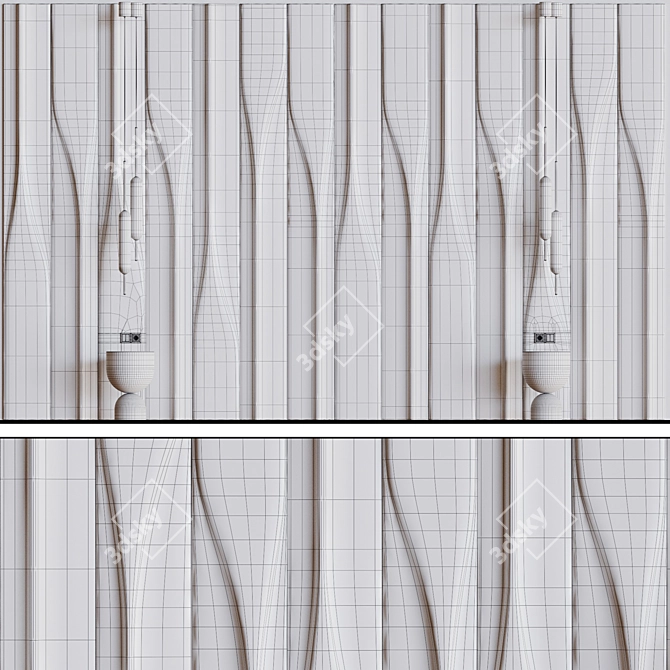 Geometric 3D Wall Panel filler 3D model image 6