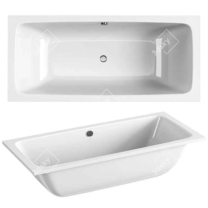  Luxe Black Duo Bath 3D model image 1