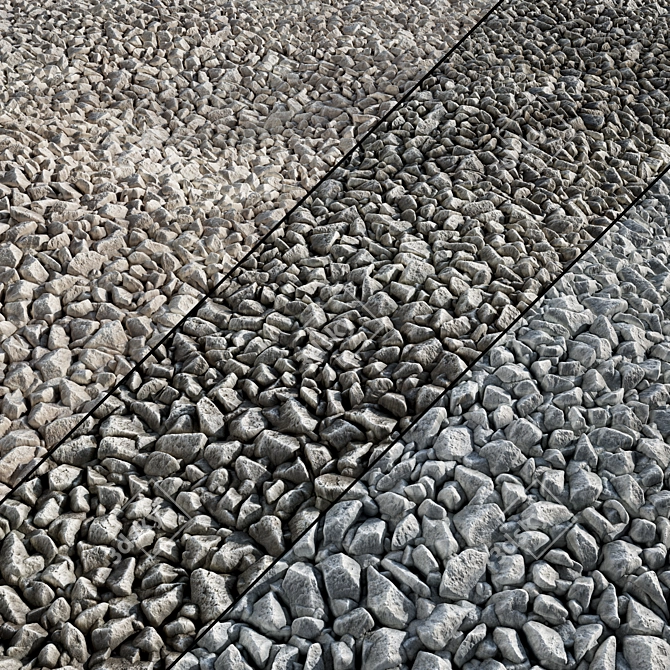 Substance Gravel Collection: Seamless 4K 3D model image 1