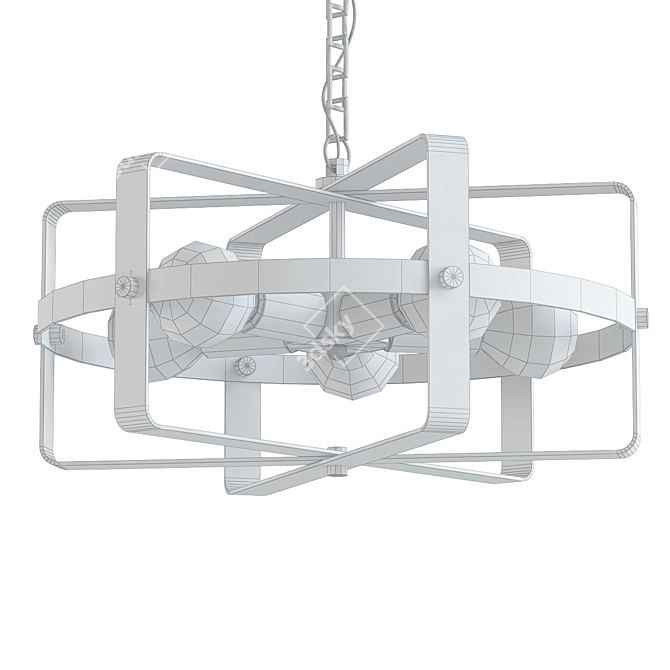Rustic Pendant Chandelier Light Fixture 3D model image 2