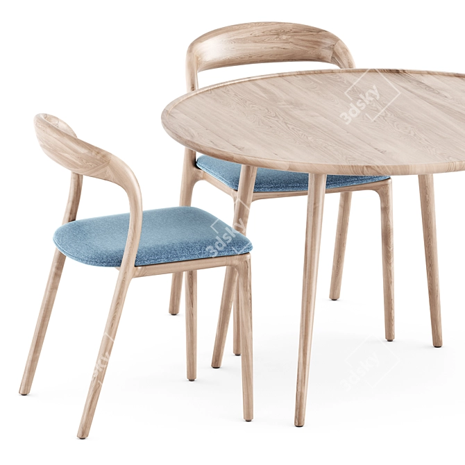 Modern Dining Set: Neva Chairs & Accent Table 3D model image 2