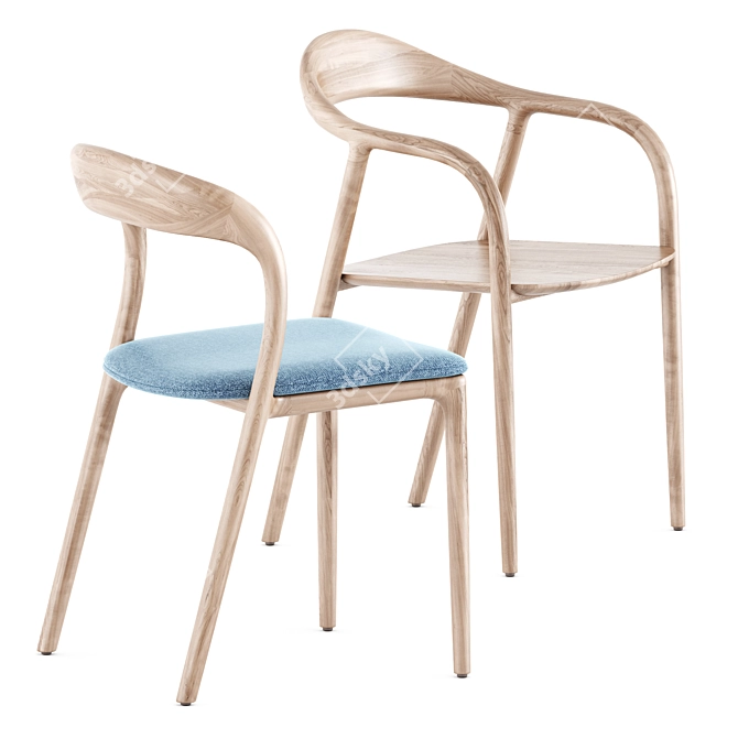 Modern Dining Set: Neva Chairs & Accent Table 3D model image 4