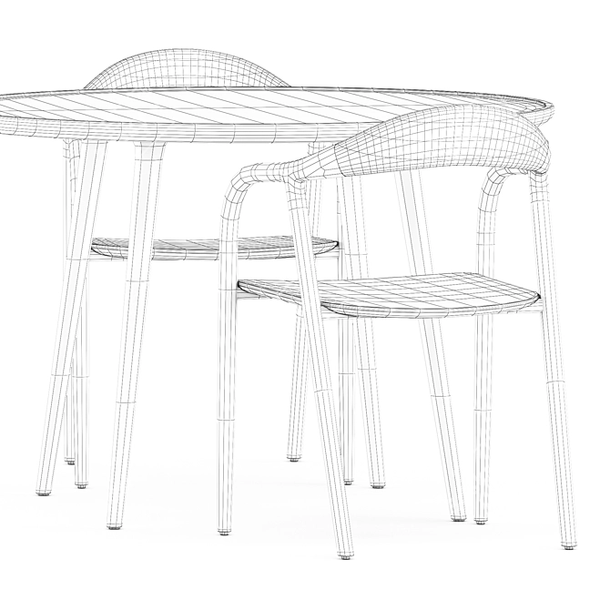 Modern Dining Set: Neva Chairs & Accent Table 3D model image 5