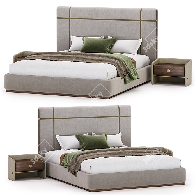 Modern Minimalist Gaye Bed Collection 3D model image 3