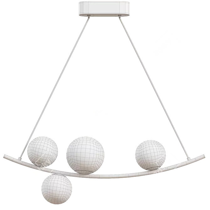 Sleek Modern Dino Light Fixture 3D model image 3