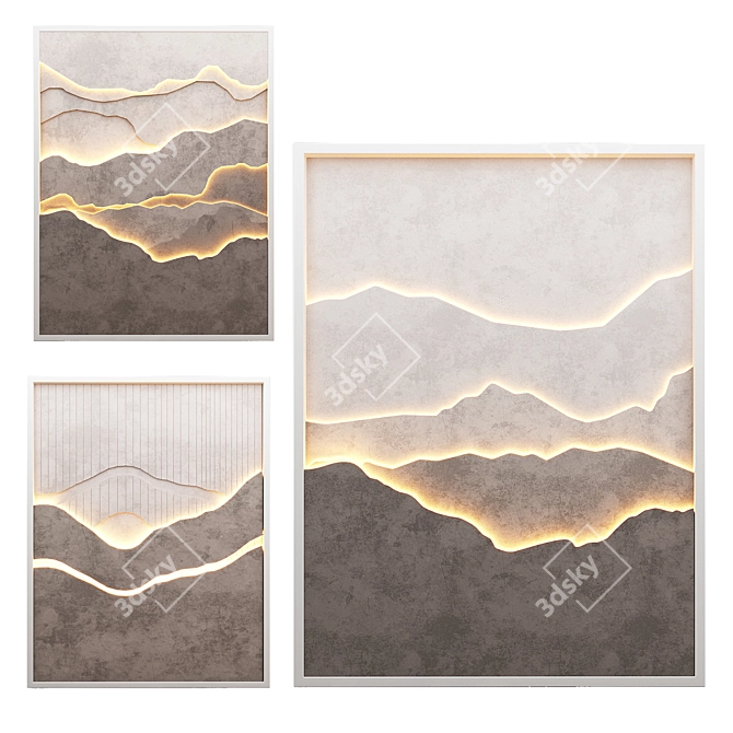 Modular 3D Wall Panels 3D model image 1