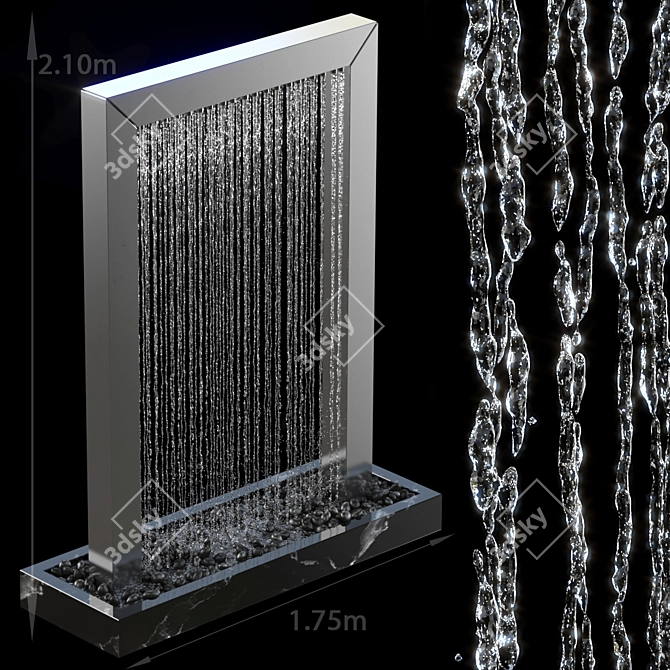 Zen Cascading Waterfall Fountain 3D model image 1