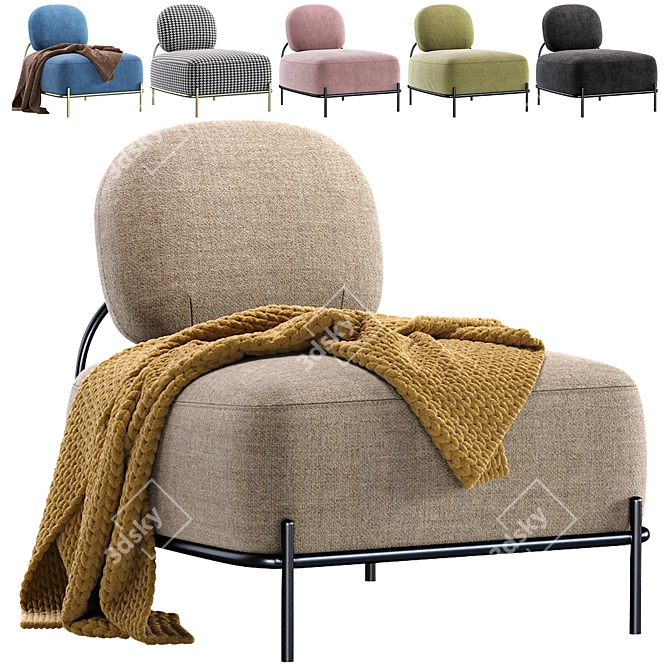 Modern Armchair Gawaii Grey 3D model image 1