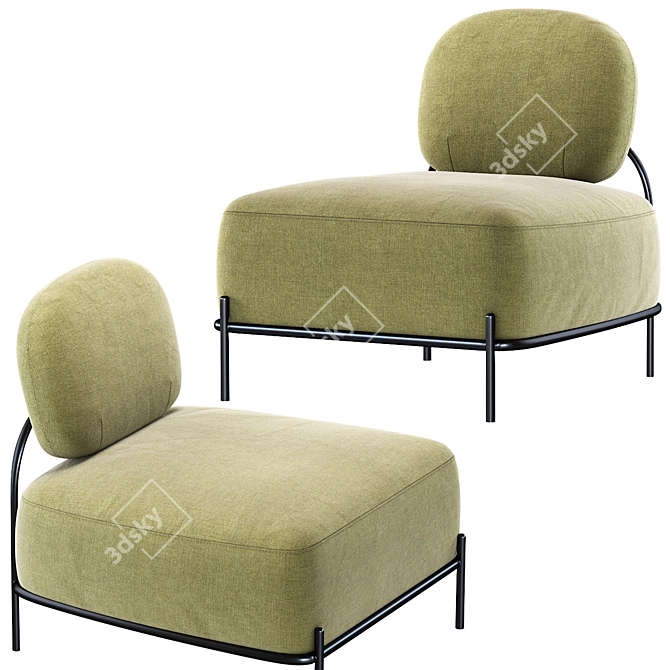 Modern Armchair Gawaii Grey 3D model image 4