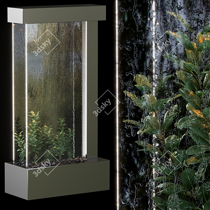 Cascading Water Feature Fountain 3D model image 1
