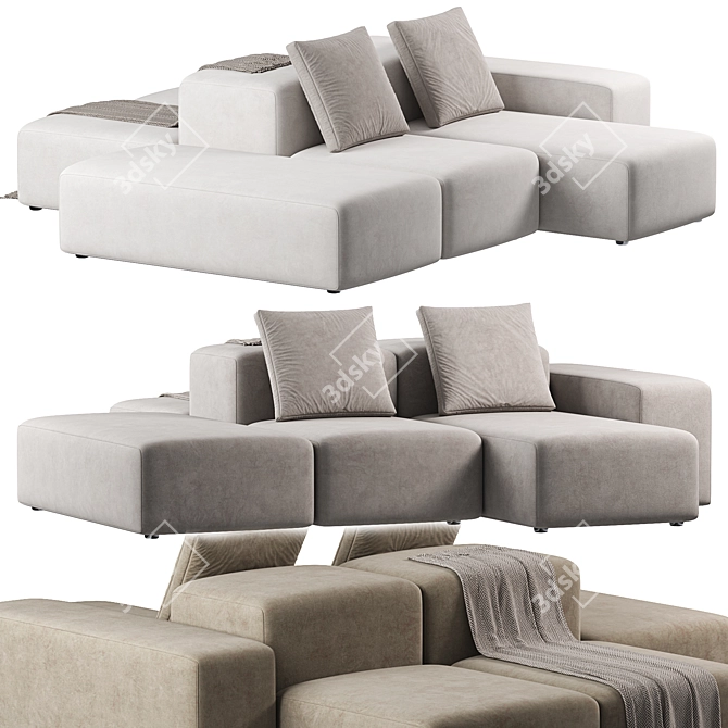 Space-Saving Extra Wall Sofa 3D model image 2