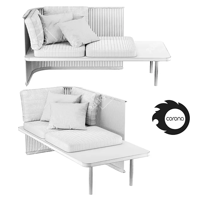 Family Lounge Daybed, Forest Comfort 3D model image 2