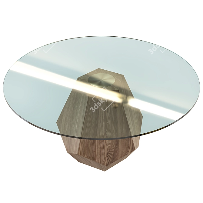 Modern Dining Table Natural Walnut 3D model image 2