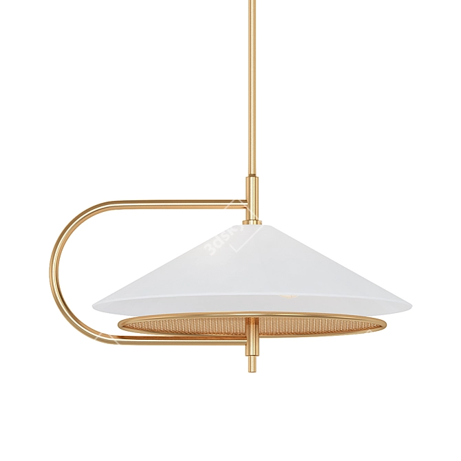 Modern Brass Pendant Light 3D model image 1