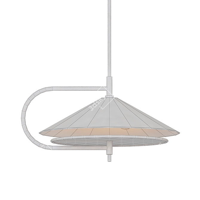 Modern Brass Pendant Light 3D model image 2