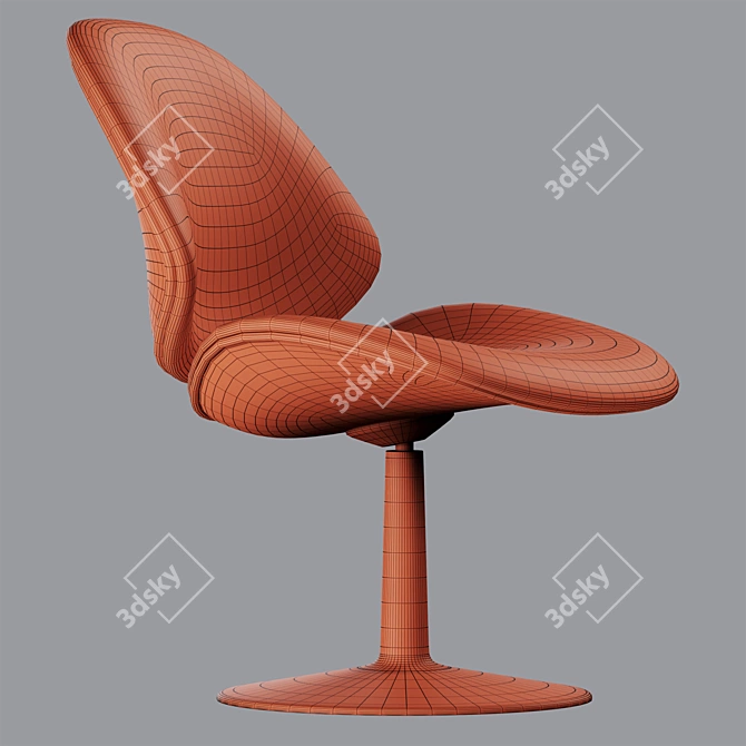 Modern Swivel Lounge Chair Design 3D model image 5