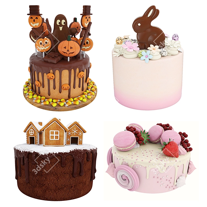 Festive Cake Collection | 3D Models 3D model image 1