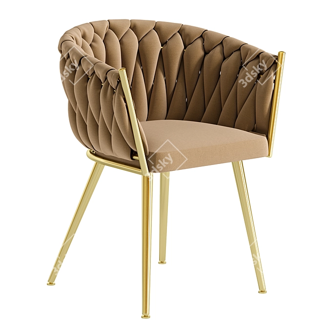 Elegant ROMA LUX Velvet Chair 3D model image 2