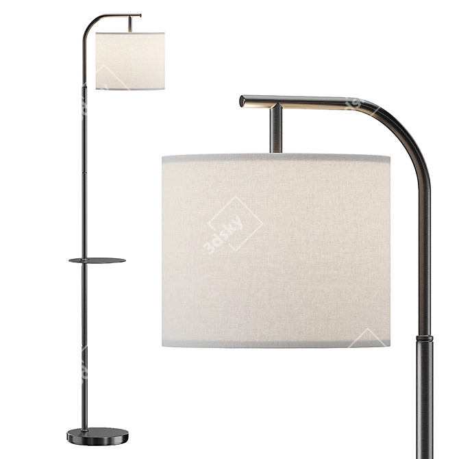 Modern Floor Lamp with Switch 3D model image 1