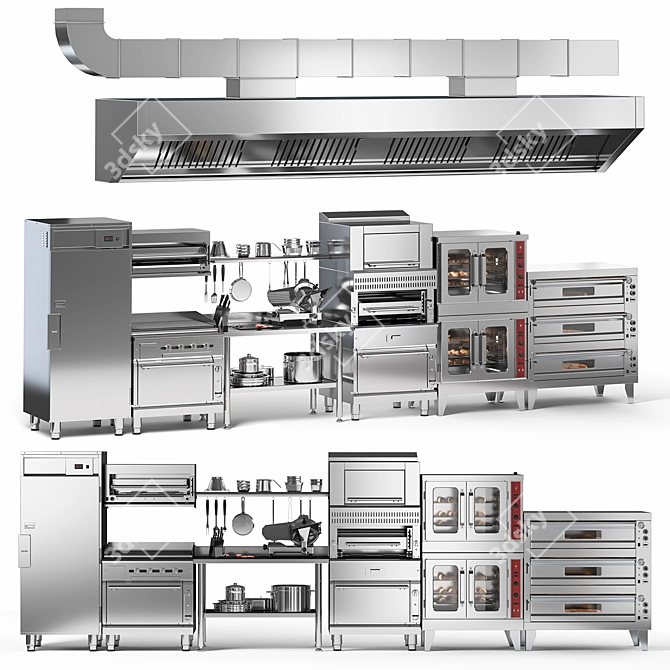 Cafe Equipment Set 3dsmax 2014 3D model image 5