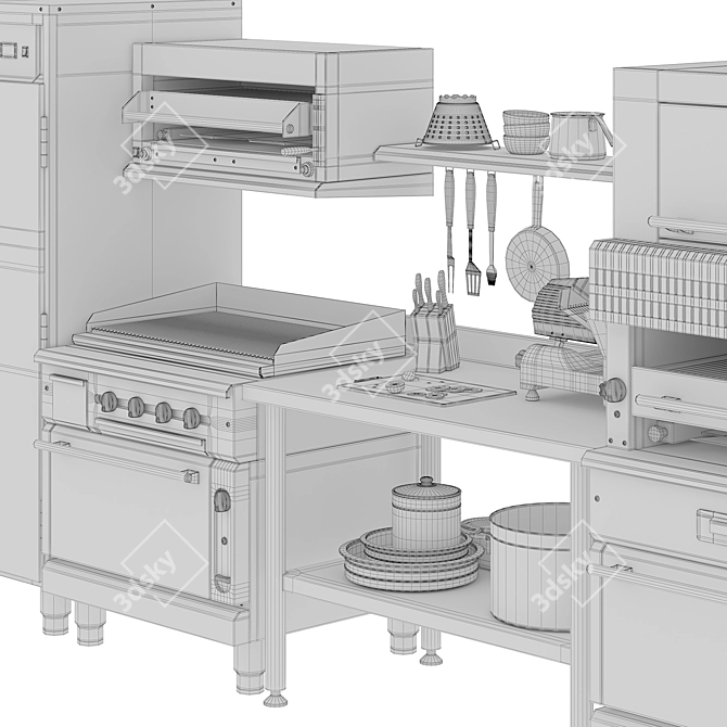 Cafe Equipment Set 3dsmax 2014 3D model image 4