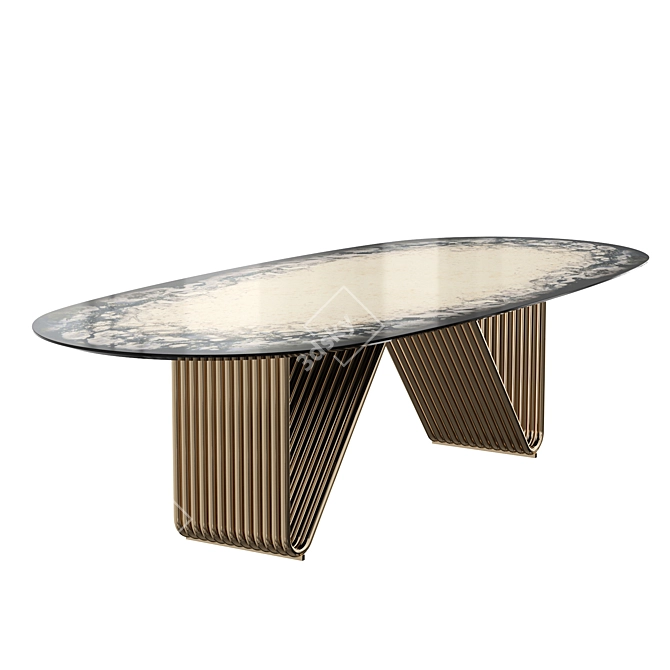 RUGIANO ALYSON Oval Dining Table 3D model image 2