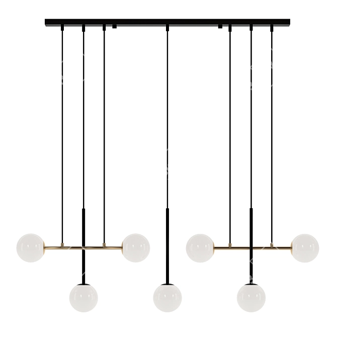 Modern Steel and Glass Pendant 3D model image 2