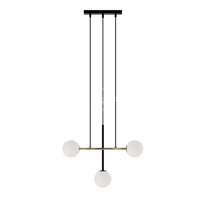 Modern Steel and Glass Pendant 3D model image 3