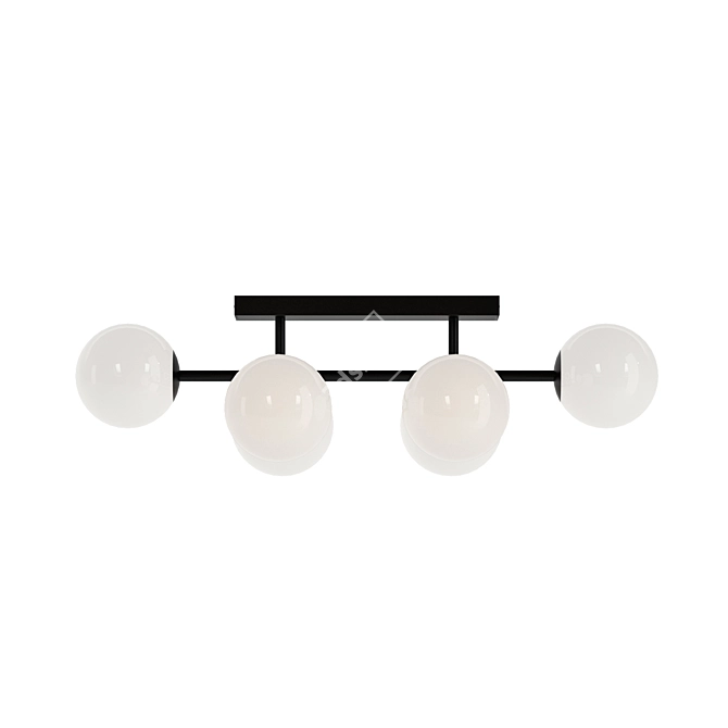 Modern Steel and Glass Pendant 3D model image 4