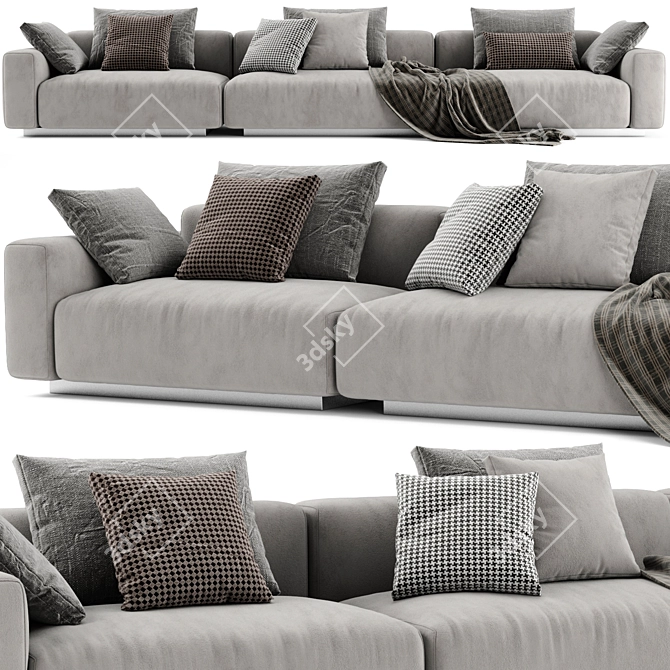 Elegant Flexform Lario 3-Seat Sofa 3D model image 1