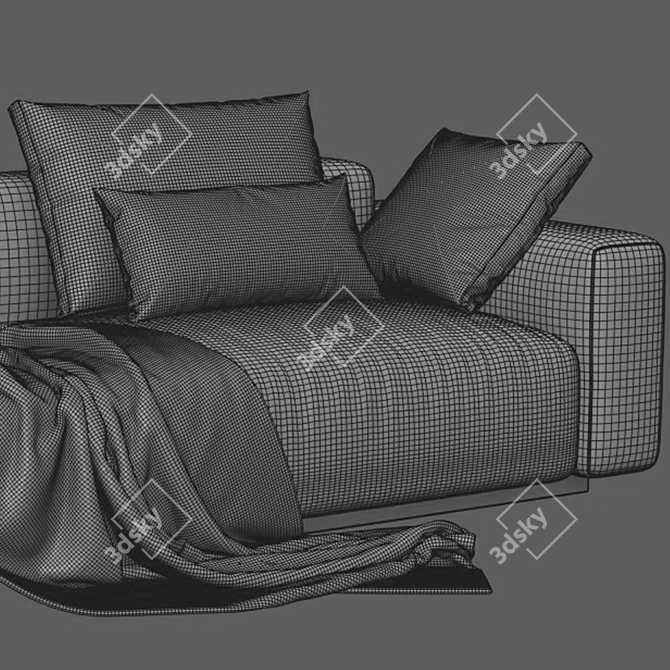 Elegant Flexform Lario 3-Seat Sofa 3D model image 5