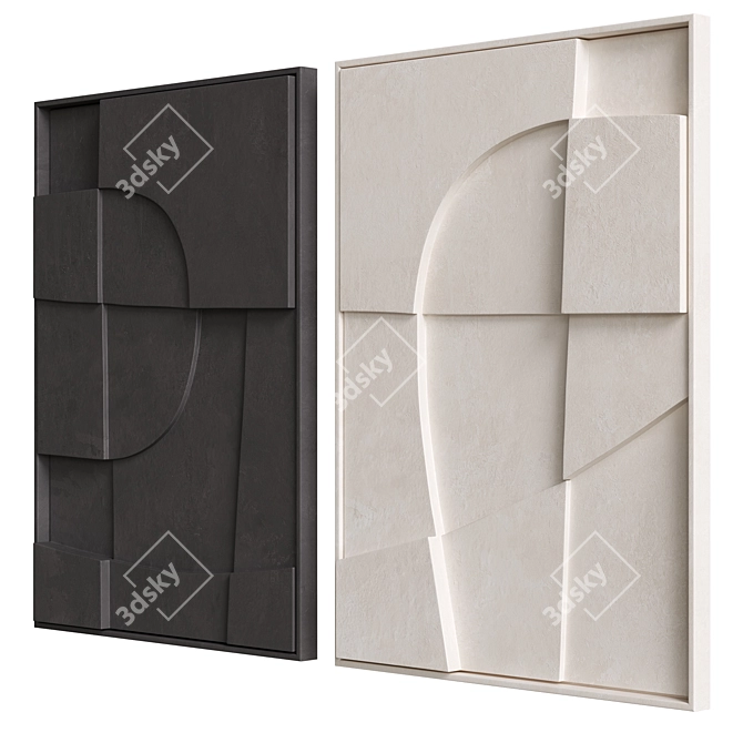 Artistic Quartet Wall Relief Sculptures 3D model image 3