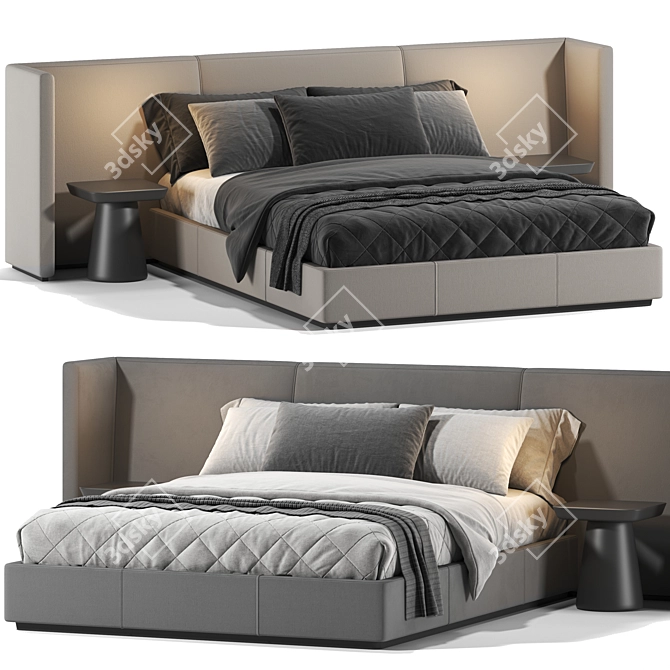 Modern Stylish Rh Alessa Shelter Bed 3D model image 2