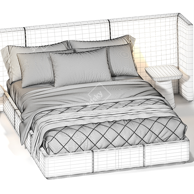 Modern Stylish Rh Alessa Shelter Bed 3D model image 3