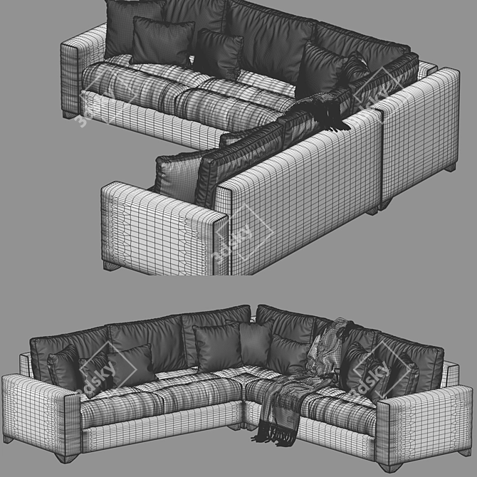 Modern Corner Sofa Set Exton 3D model image 5