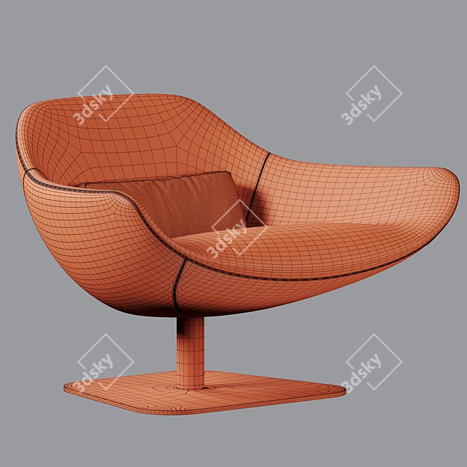 Modern Meredith Swivel Armchair 3D Model 3D model image 3