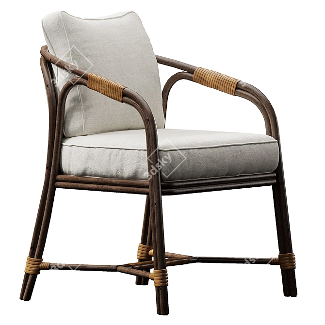 Elegant Ojai Dining Chair 3D model image 4