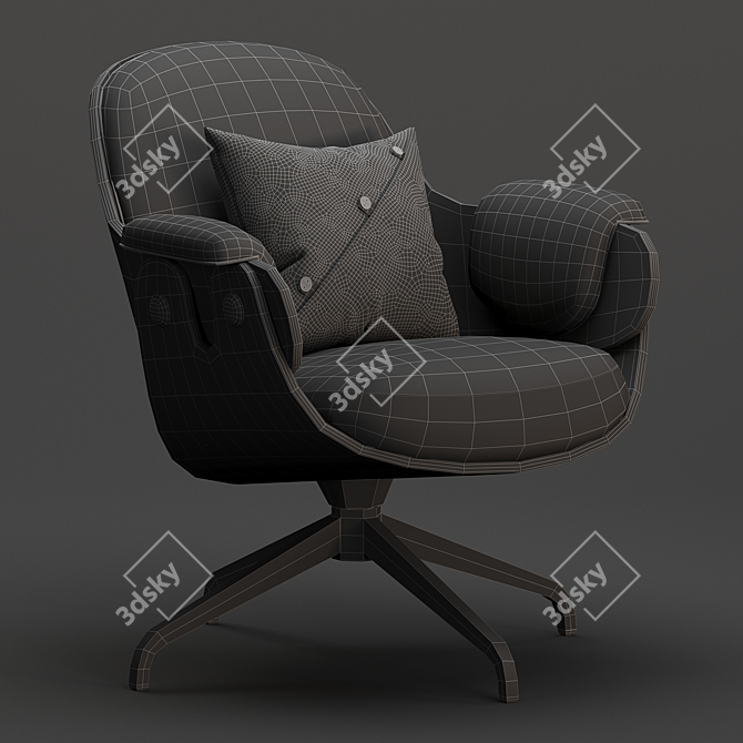 BD Barcelona Low Lounger Swivel Chair 3D model image 4