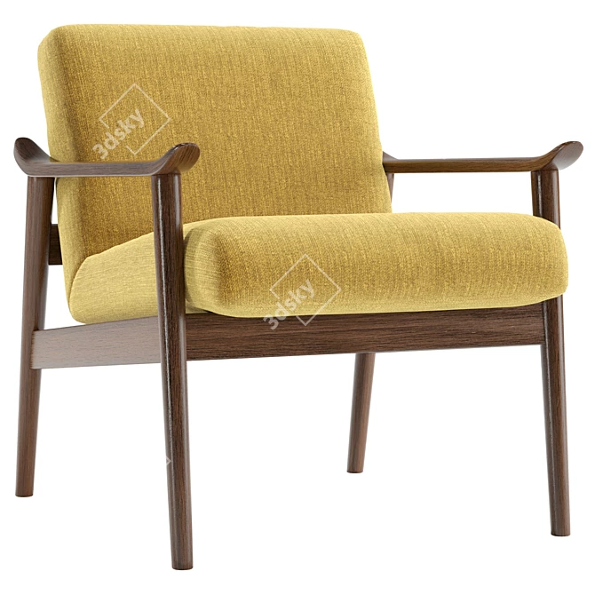 Mid-Century Show Wood Chair: Premium Texture 3D model image 1