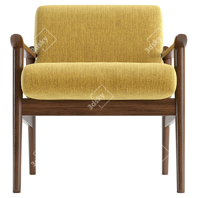 Mid-Century Show Wood Chair: Premium Texture 3D model image 2