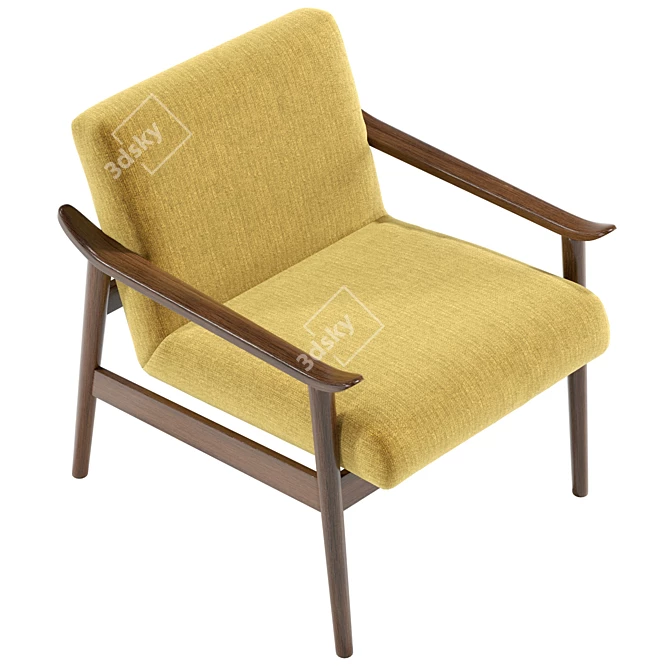 Mid-Century Show Wood Chair: Premium Texture 3D model image 5