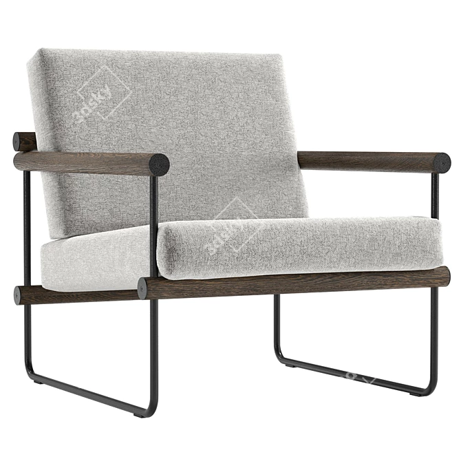 Ross Lounge Chair, Modern Design 3D model image 1