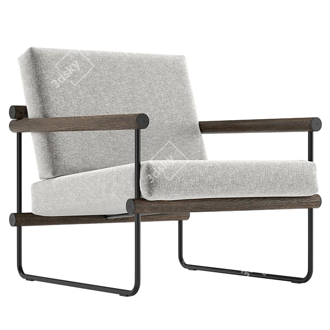 Ross Lounge Chair, Modern Design 3D model image 5