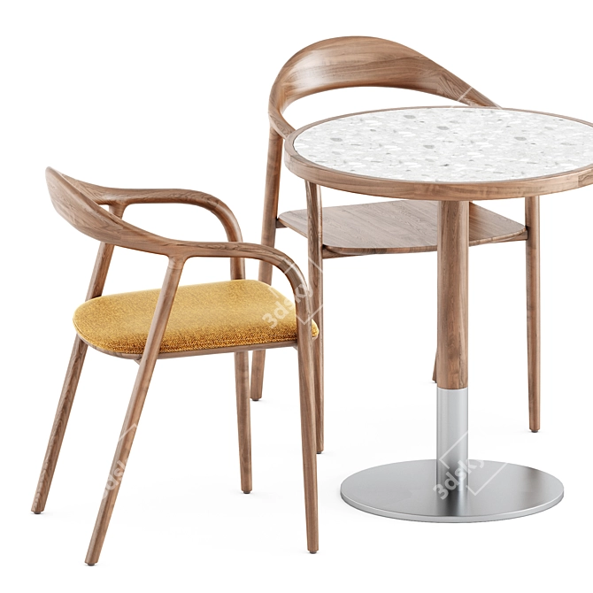 Stylish Neva Chairs, Briscola Table 3D model image 2